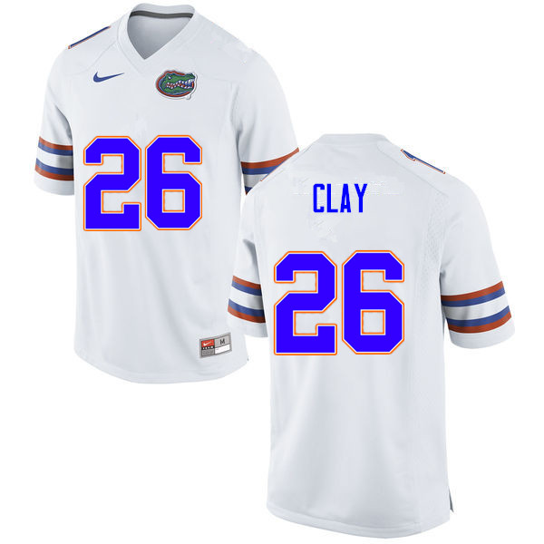 Men #26 Robert Clay Florida Gators College Football Jerseys Sale-White - Click Image to Close
